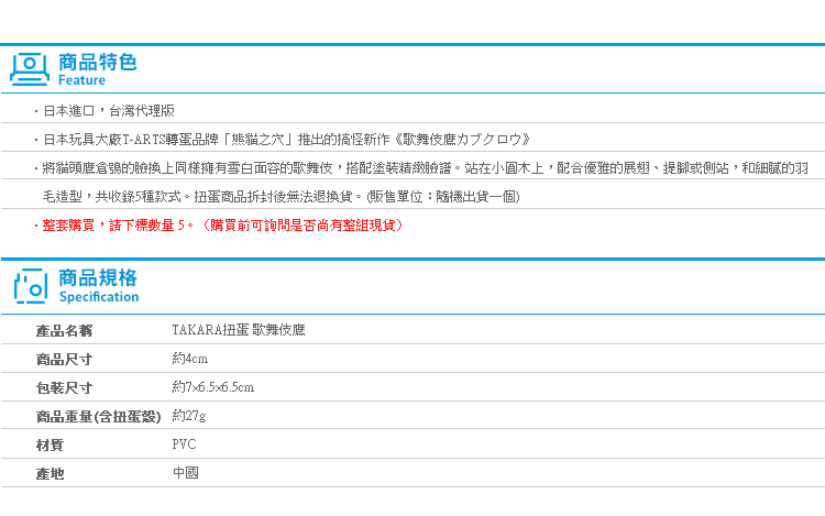 【TAKARA扭蛋 歌舞伎鷹】Norns 日本轉蛋 奇譚俱樂部 歌舞 貓頭鷹 倉鴞 傳統 臉譜 熊貓之穴